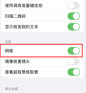 环翠苹果手机维修网点分享iPhone如何开启九宫格构图功能